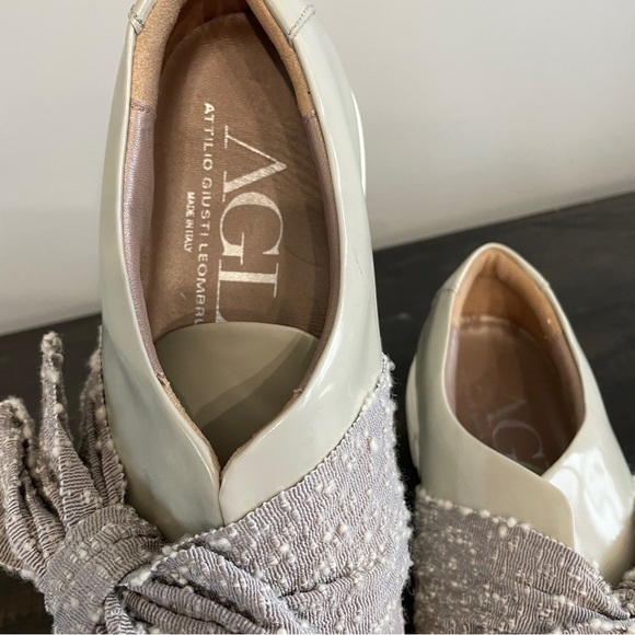 AGL Attilio Guisti Leombruni Marble Bow Slip-On Platform Sneakers EU 42 US 12 - Picture 3 of 11